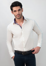 High Collar Textured White Shirt - RTW
