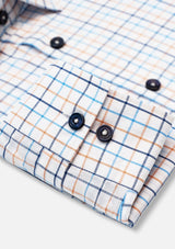 Blue & Orange & White Check Shirt - RTW