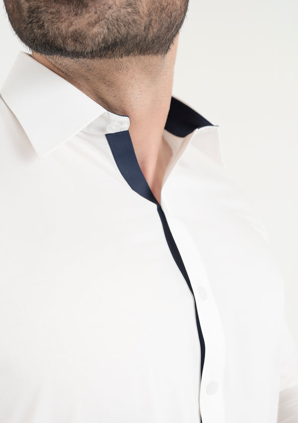 Premium Wash & Wear, Off White, Collar - RTW